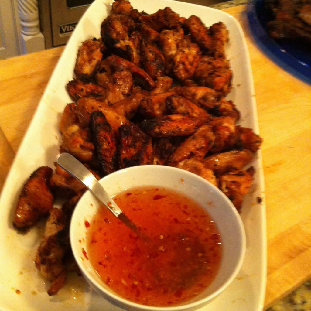 Thai Grilled Chicken Wings with Sweet Hot Garlic Sauce
