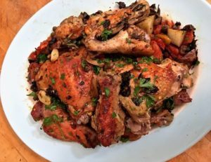 Chicken Legs with Tomatoes and Basil