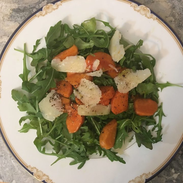 Arugula Salad with Fuyu Persimmons and Parmesean