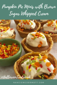Pinterest Image: Pumpkin Pie Minis with Brown Sugar Whipped Cream