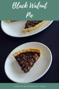 pinterest image of black walnut pie